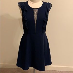 Navy Dress with Lace